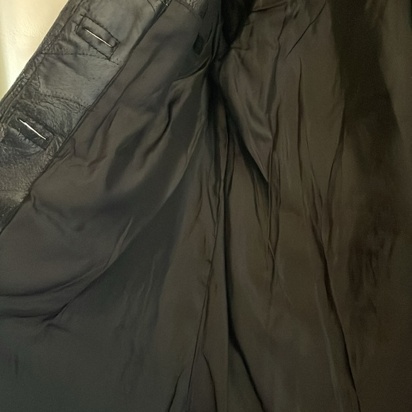 Gorgeous vintage 1990s leWorld leather patchwork belted jacket L - Picture 5 of 14